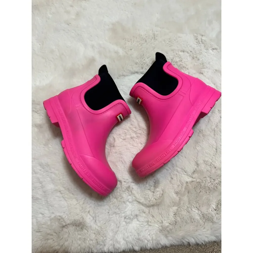 Hunter Hot Pink Short Rain Boots Womens Size 5